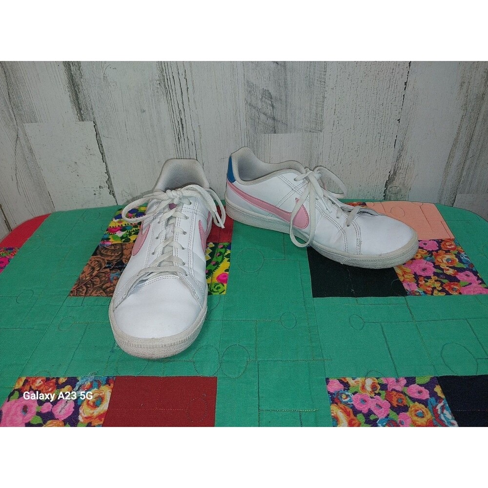 Nike Girls 833535-110 Court Royale Sneaker Shoes White Pink Laser Blue 6.5Y